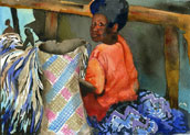 Tattoo Lady in the market